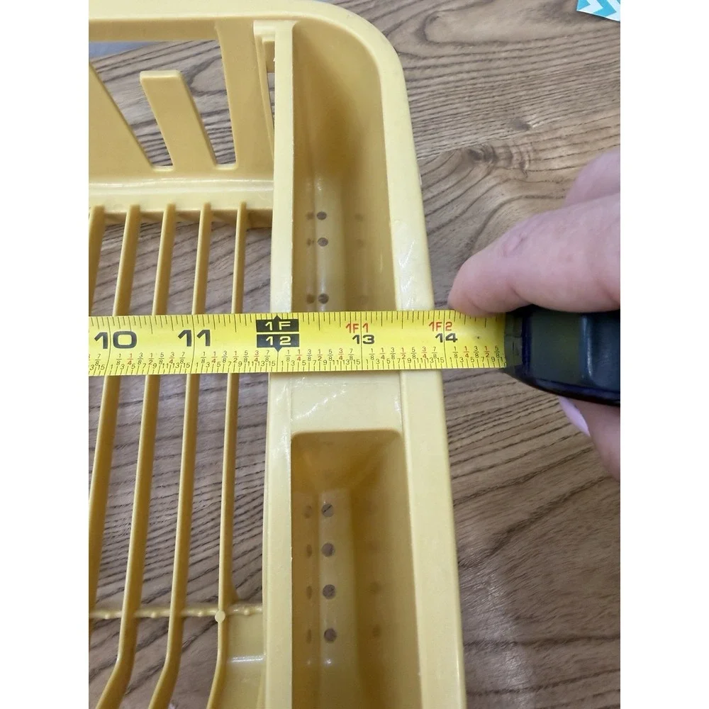 Vintage Rubbermaid Twin Sink Dish Drainer Drying Rack No. 6049 Almond Yellow